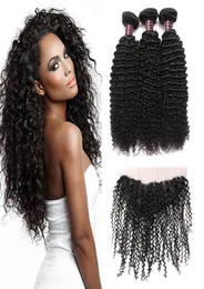 Целые 10А, бразильские вьющиеся волны, 134, кружевные фронтальные перуанские волосы, 3 пучка с фронтальной малазийской объемной волной, наращивание человеческих волос 5991256