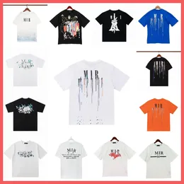Summer T-shirts Designer T-Shirts Atrak Pluspl Flow Projektanci pary Miri koszulki luksusowe krótkie rękawie Hip Hop Streetwear Amirs Tees TEES Drukuj Tops 77