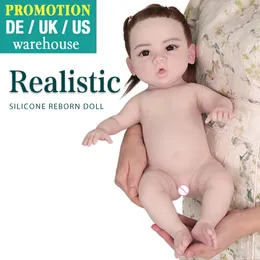 Ucharmmore 47cm 28Kg Full Body Silikon Reborn Baby Doll Bebe Realistic Girl Dolls for Children Toys Prezent 240304