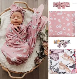 Filtar baby filt född bomullsblommor swaddle super mjuk småbarn sängkläder sängäcke soffa korg barnvagn