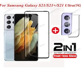 2in1 gehärtetes Glas für Samsung Galaxy S21 Ultra 5G Objektiv-Displayschutz für Plus S 21 Film glass9535765