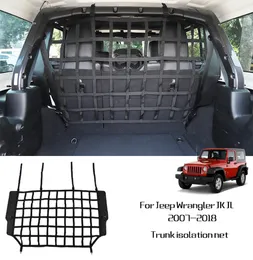 Black Pet Separation Net Fence Car Trunk Cargo Safety Net For Jeep Wrangler JK JL 20072018 Factory Outlet Car Accessories7771613