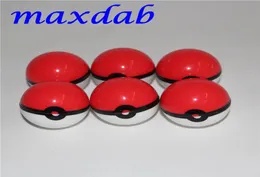 6 ml Pokeballformad matkvalitet Silikonbollbehållarfodral för dabbolja Dry Herb Wax Box Rökning Tillbehör5981276