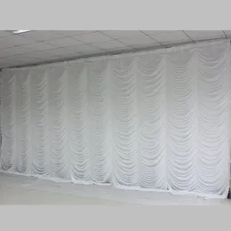 새로운 10ftx20ft 웨딩 파티 무대 배경 장식 웨딩 커튼 배경 드레이프 리플 디자인 흰색 색상 2623
