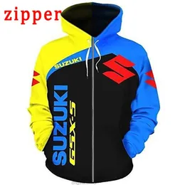 2024 Hoodie Racing 3D Printing Street Clothing Zipper Mens and Womens Sports Fashion Motorcycle Summer