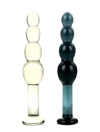 Grandi giocattoli del sesso in vetro Perline anali Butt plug trasparente Stimolatore del masturbatore dell'ano Tappi grandi Buttplug7304299