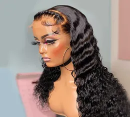 26Inch 180Density Natural Black Brazilian Kinky Curly Soft Long Glueless Lace Front Wig For Women With Baby Hair Daily Wigs Comfo8204019