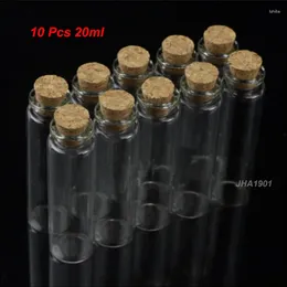 زجاجات 10 PCS 20ml 22 80mm فارغة صغيرة صغيرة صافية رسالة الزجاج القوارير بالجملة