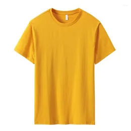 T-shirt da uomo Estate Uomo T-shirt in cotone giallo Manica corta Plus Size 6XL 8XL 9XL Home Casual Tees Maglietta nera allentata oversize 70