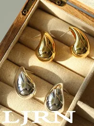 Stud Earrings 2024 INS Style Gold Color Earring Water Drop Half Empty Big For Women Girl Brass Metal Simple Trendy Charm Jewelry
