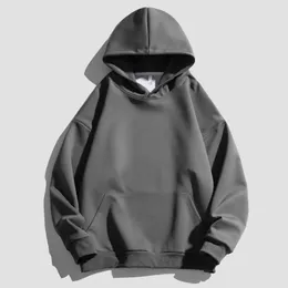 Män bomulls hoodie solid färg högkvalitativ kläder överdimensionerad pullover casual big size sweatshirt basic man hoody s5xl 240301