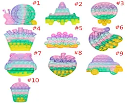 넥타이 염색 된 장난감 파티 파티 선호 푸시 버블 만화 보드 게임 거품 당 소프트 감각 선물 롤리 과일 퍼즐 퍼즐 장난감 7892373