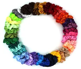 Satin Silk Solid Color Hair Ties Scrunchies Elastic Bands Women Luxury Soft Accessories Ponyil Holder Rope6672533