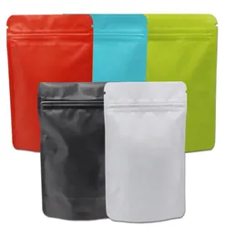 50 pçs levante-se fosco mylar saco calor selável zíper bloqueio bolsa doypack sacos de folha de alumínio puro pacote de café metálico bag7665841