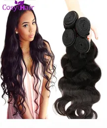 8A Brazilian Virgin Hair Biody Wave 4 حزم بيروفيان ماليزي كمبودي موجة جسم نسج رخيصة بالكامل ريمي البشرية