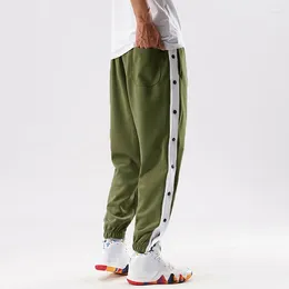 Men's Pants Men Tear Away Quick Dry Loose Fit Basketball Casual High Split Snap Button Sweatpants Running And Fitness