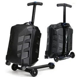 Resväskor 21 tum bär på bagage vagn barn sitter scooter rese resväska lat case3513
