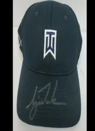 Tiger Woods Assinatura assinada com assinatura Boné autografado chapéus pretos ajustáveis 1814850