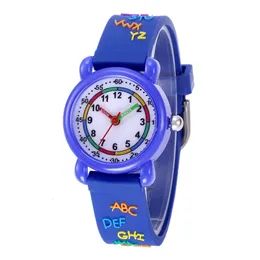 Barnklockor 3D Cute Cartoon Waterproof Silicone Children Toddler Wrist Watch för 310 år Girls Boys Little Child Clock -gåvor 240226