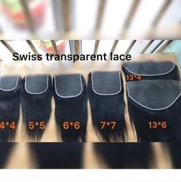 HD Swiss Transparent Lace Frontals 4x4 5x5 6x6 7x7 13x4 13x6 Ear To Ear Pre Plucked Lace Frontals Closures With Baby Hair4753927