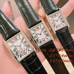 女性が女性の時計を監視する男性Quartz Luxury Wlistwatch Rectangle Small Dialener Watch Leather Strap Watch高品質291b