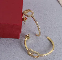 Designer Big Circle Hoop Dangle Earring Female Luxury 925 Silver Stud for Women V Letter Eardrop Earrings Wedding Lovers Gift Engagement Jewelry