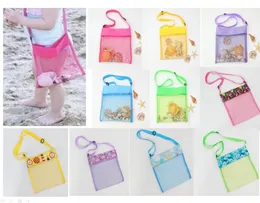 23x23cm Amazing Beach Mesh Bag 휴대용 어린이 039S 비스듬한 배낭 어린이 039S 재미있는 파우치 장난감 해상 쉘 저장 용품 Seaf5006844