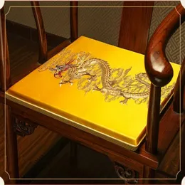 Роскошные подушечки для стула с вышивкой «Дракон», подушки для сидений, офисные и домашние декоративные китайские шелковые атласные нескользящие сиденья для обеденного стула, сиденье Cu293W