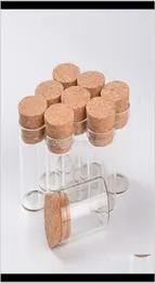 Garrafas de armazenamento 10ml pequeno tubo de ensaio com rolha de cortiça garrafas de especiarias recipiente frascos 2440mm diy artesanato vidro reto transparente bo2897571