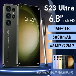 교차 국경 S23 Ultra 진정으로 천공 된 7.3 인치 대형 스크린 3+64GB 대외 무역 안드로이드 진정한 4G 전화