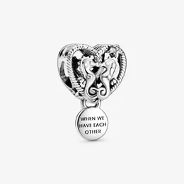 Ny ankomst 100% 925 Sterling Silver Openwork Seahorses Heart Charm Fit Original European Charm Armband Fashion Jewelry Accessori201D