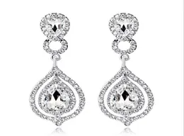 Shining Crystals Earrings Rhinestones Long Drop Earring For Women Bridal Jewelry Wedding Gift For Bridesmaids In Stock Cheap Whole1708937