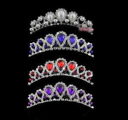 In Stock Cheap Beautiful Elegant mitation Pearl Rhinestone inlay Crown Tiara Wedding Bride039s Hair Comb Crowns for Prom Party 9627724