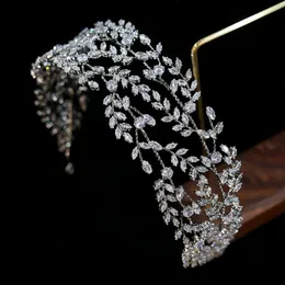 ZY UNIQUE Fashion CZ Crown Wedding Tiaras Crystal Headband Elegant Headwear Prom Hair Accessories Bridal Crowns CZ Jewelry 240305