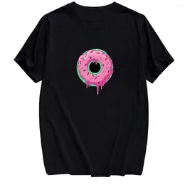 Herren T-Shirts HX Donuts Print Tops 15 Farben Cartoon Kuchen Männer für Frauen T-Shirts Unisex Casual Baumwolle Harajuku S-7XL