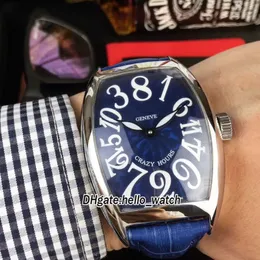 New CRAZY HOURS 8880 CH Blue Dial Asian 2813 Automatic Mens Watch Silver Case Blue Leather Strap Cheap 8Style Gents Watches2273