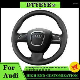Steering Wheel Covers Car Cover For Audi A3 8P Sportback A4 B8 Avant A5 8T A6 C6 A8 D3 Q7 8R Q5 4L S4 S3 Original Braid