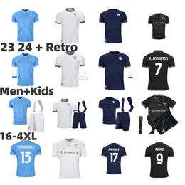 2023 2024 Lazio Immobile Futbol Formaları 10. Yıldönümü Sergej Luis Alberto Maillots De Foot Marusic Lazzari Zaccagni F. Anderson Evde 3. Çocuk Futbol Gömlekleri