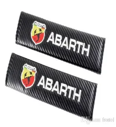 ملصقات السيارات حزام الأمان تغطية ألياف الكربون لـ Abarth 500 Fiat Universal Counter Carning 2PCSLOT4417552