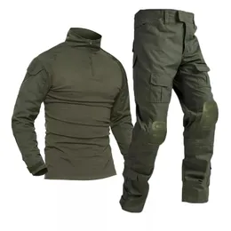 Airsoft Paintball Abbigliamento da lavoro Uniforme da tiro militare Tattico da combattimento Camicie mimetiche Ginocchiere cargo Pantaloni Tute militari 240304