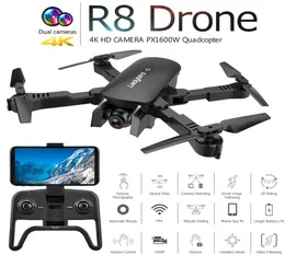 R8 Min RC Дрон с двойной камерой 4K HD Wi-Fi FPV Квадрокоптер Складные дроны Профессиональный дрон Вертолет с дистанционным управлением по GPS1906037