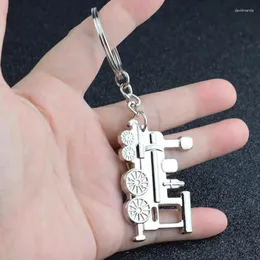 Keychains Train Model Keychain Men Women Key Chain Party Gift Jewelry Small Car Bag Charm Accessories Ring Silver Color Holder