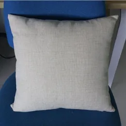 16x16 tum Natural Poly Linen Pillow Case Blanks för DIY Sublimation Plain Burlap Cushion Cover Embroidery Blanks260U