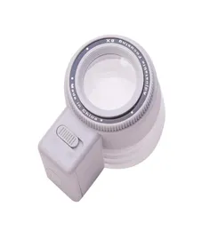 8X 21mm White Cylinder Magnifier Portable Loupe Microscope with Scale Adjustable Single Focus Height Clear Magnifiers Magnifying G6840113