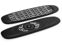 C120 Backlight Fly Air Mouse 24GHz trådlöst tangentbord 6Axis GyroScope Game Handgrip Remote Control för Android TV Box BackLit9238587