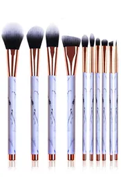 10st Set Set Marble Makeup Brushes Professional Concealer Eyeliner Lip Brush Flat Foundation for Women Beauty Tools9996310
