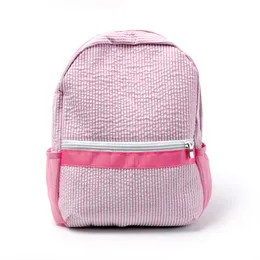 Mochila infantil rosa seersucker bolsa escolar de algodão macio EUA armazém local crianças sacos de livro menino gril sacola pré-escolar com malha pock2685