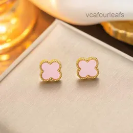 Van Four Leaf Clover Earrings Cleef Stud Top Designers Clefy Jewelry Vintage Vanly Clefity Leaf Leaf Stud Earrings Back Motherfearl Partydress를위한 마노 마노.