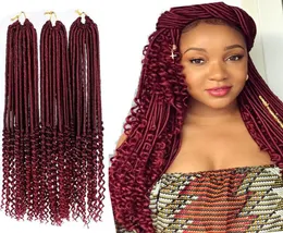 6Packs Wavy Goddess Faux Locs Crochet hair 22 Inch long faux locs braids Soft hair with curly ends 20Roots 100g3179049