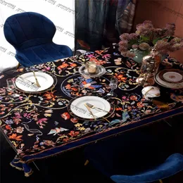 Pano de mesa estampado de flores, antiincrustante, à prova de óleo, à prova d'água, antiderrapante, para casa, restaurante, bar, piquenique, designer de mesa cl201l